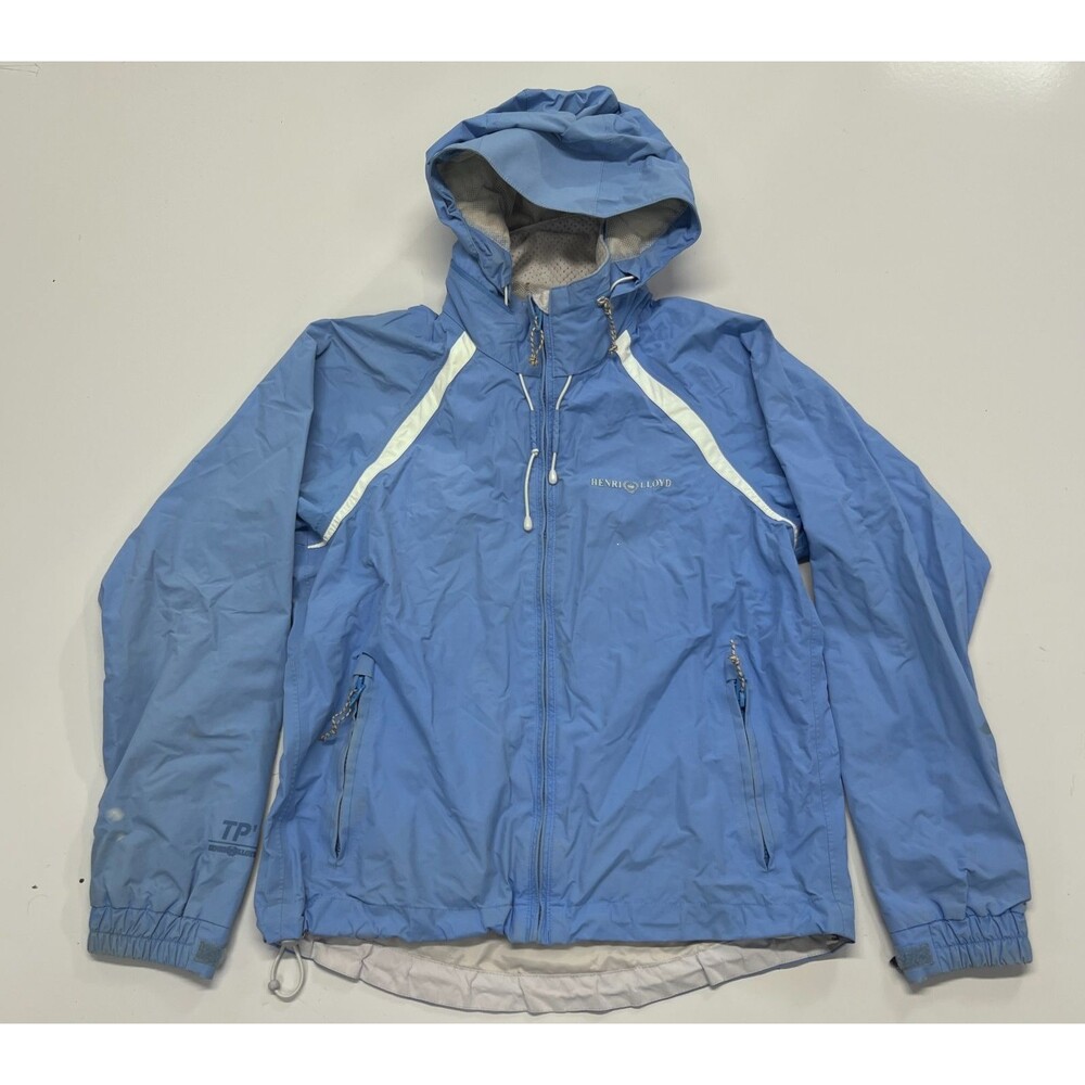 Henri Lloyd Marine Technology Sailing Jacket Womens Small Blue Hooded Waterproof